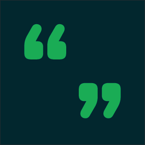green quote marks
