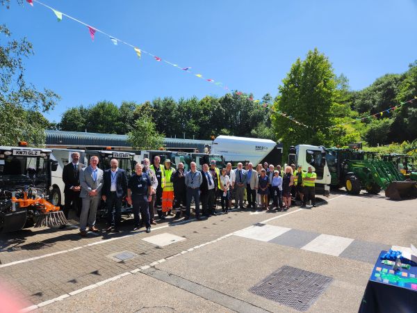 staff and Torbay councillors at SWISCo's third birthday