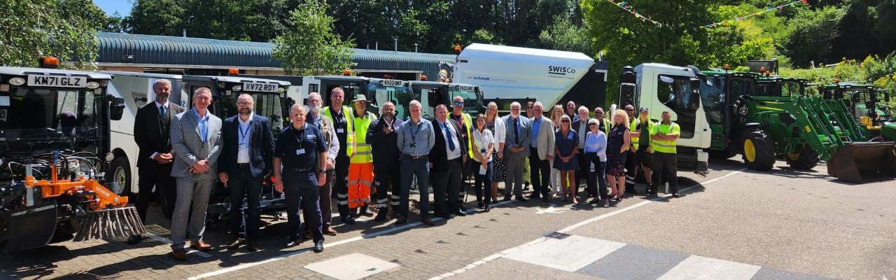 staff and Torbay councillors at SWISCo's third birthday
