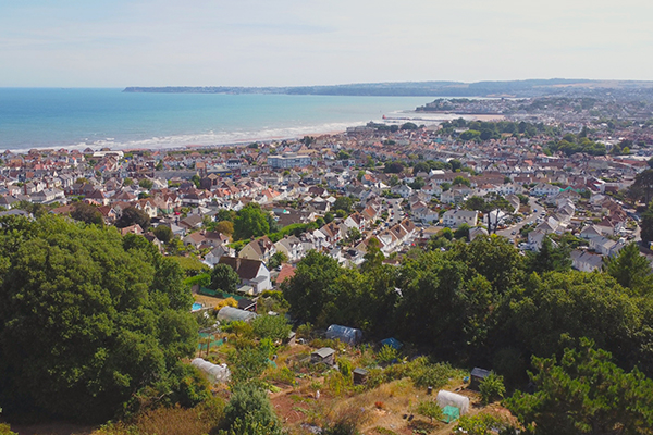 arial view of preston, paignton